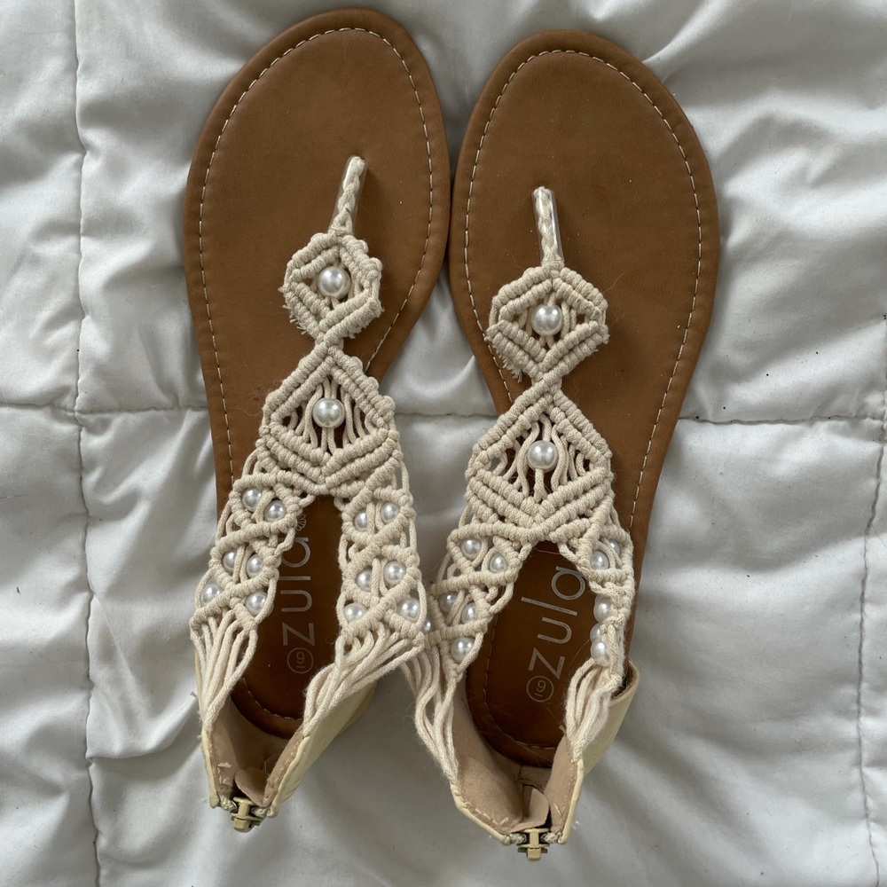 Beaded Sandals, Size 9